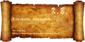 Kardoss Benedek névjegykártya